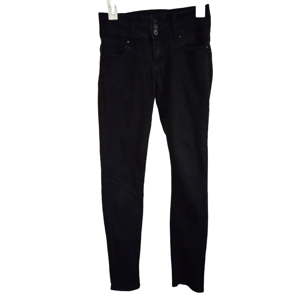 Monkey Ride black stretchy mid rise‎ ankle jeans